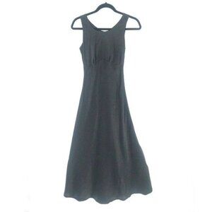 Rabbit Designs Maxi Dress Womens 6 Shiny Black Formal Whimsigoth Cocktail Event